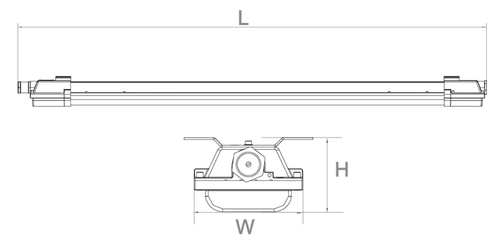 Dimenzije LED svjetla otpornog na eksploziju serije UCE4 - LED svjetlo otporno na eksploziju