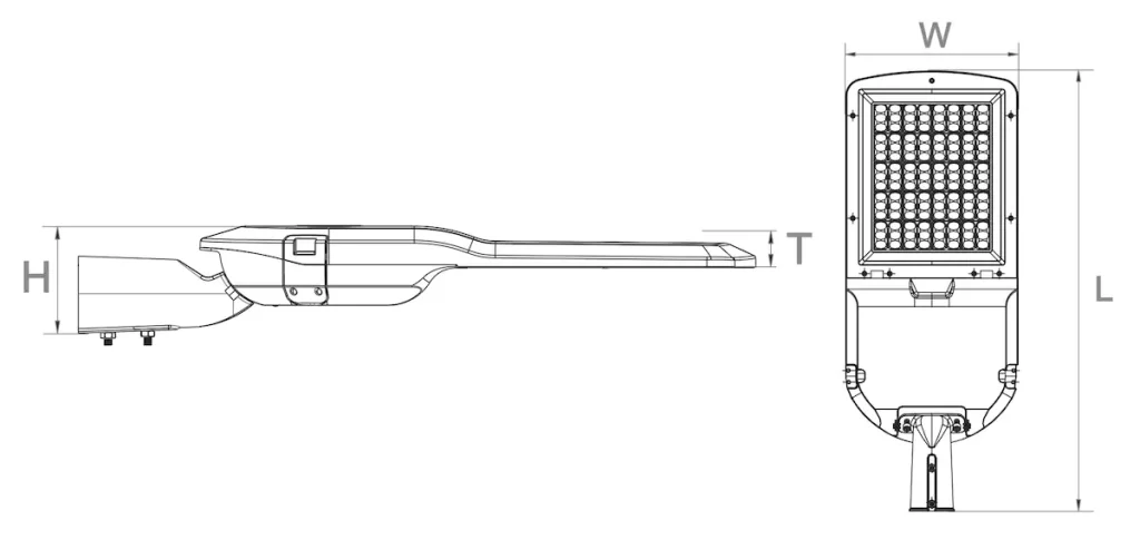 UCS1 Series LED Street Light product dimension -LED Street Light