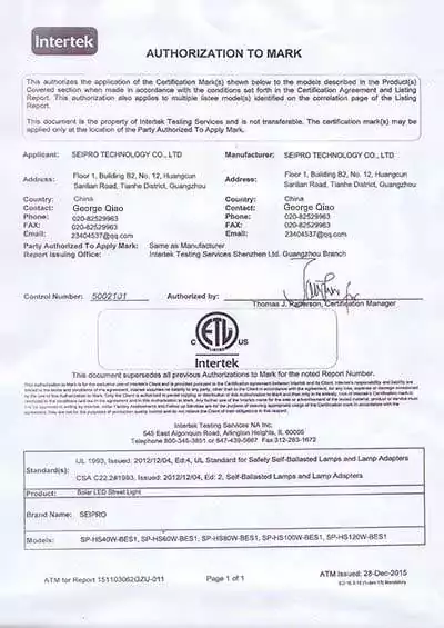 ETL Certificate -LED Bollard Light Manufacturer