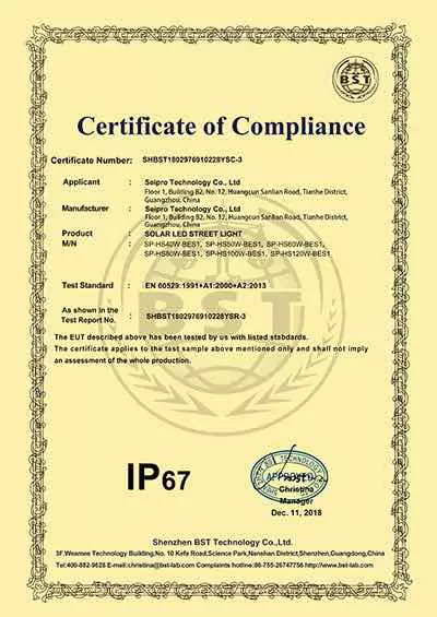 IP67 Certificate -LED Bollard Light Manufacturer